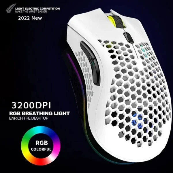 BM600 Rechargeable USB 2.4G Wireless RGB Light Honeycomb Gaming Mouse Desktop PC Computers Notebook Laptop Mice Mause Gamer Cute - Image 2