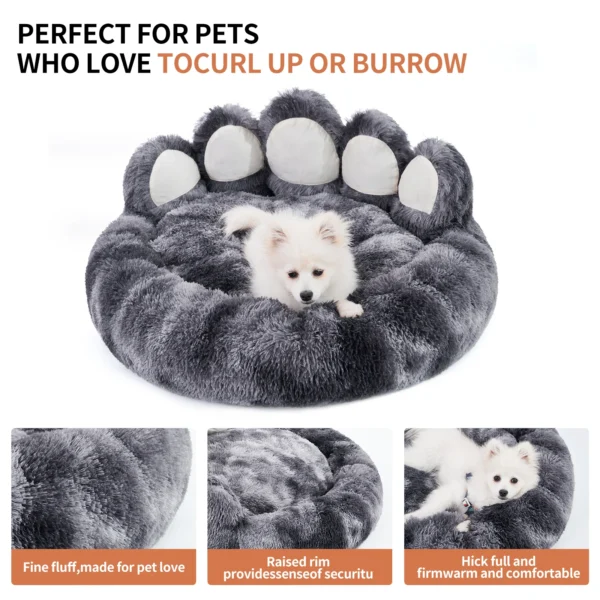Cozy Comfy Pet Dog Bed Paw Shape Warm Dog Bed Cushion for Your Furry Friend Fluffy Dog Bed Cat Mat Deep Sleeping Warm Thickened - Image 4