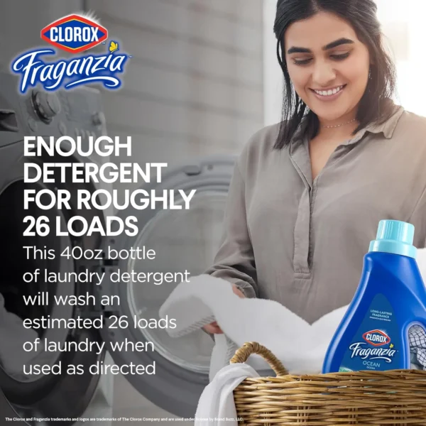 Fraganzia Liquid Laundry Detergent in Ocean Scent, 40oz | HE Compatible for All Front and Top Load Washing Machines - Image 4