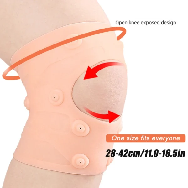 1PC Magnetic Knee Brace,Silicone Knee Compression Sleeve Support Brace,Waterproof Patella Knee Pad Protectors for Sport Meniscus - Image 3