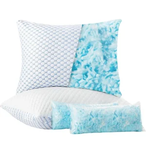 Memory Foam Cooling Pillow, Adjustable Loft Bed Pillow For Sleeping, Silky Ice Fabric, Washable Removable Bed Pillow Cover