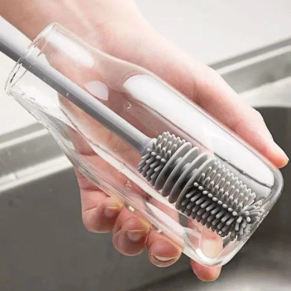 Silicone Milk Bottle Brush Cup Scrubber Glass Cleaner Kitchen Cleaning Tool Long Handle Drink Bottle Glass Cup Cleaning Brush - Image 2