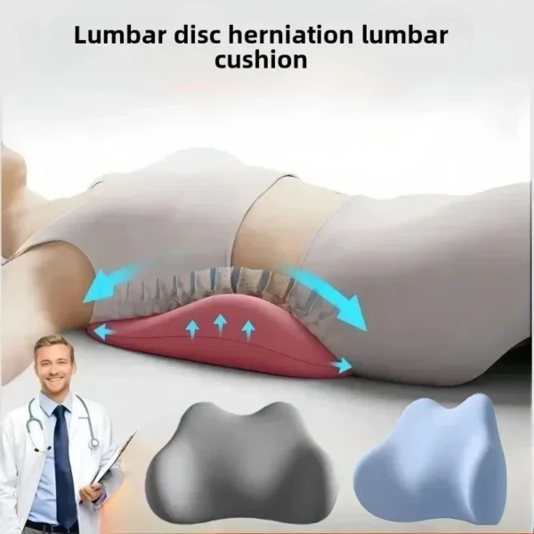 Memory Foam Lumbar Pillow for Sleep Relieves Lumbar Protrusion Back Pain Orthopedic Support Cushion for Bed Office Side Sleepers - Image 2