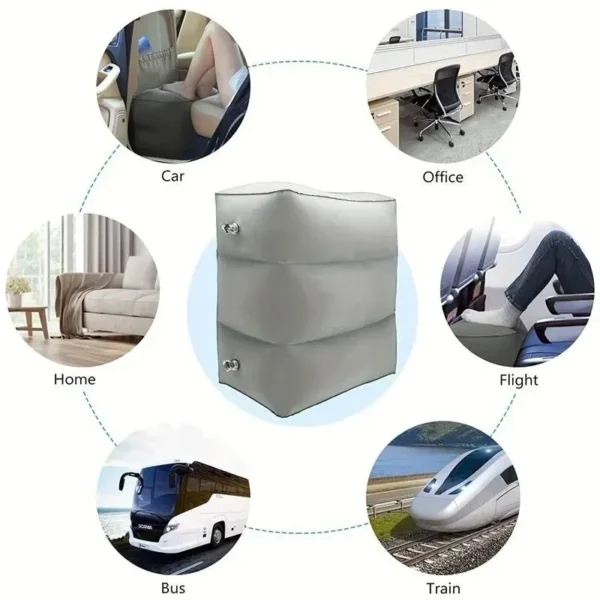 1pc Inflatable Foot Rest Pillow Three Layers For Travel Portable Adjustable Height Stool For Foot Rest Leg Cushion Pillow