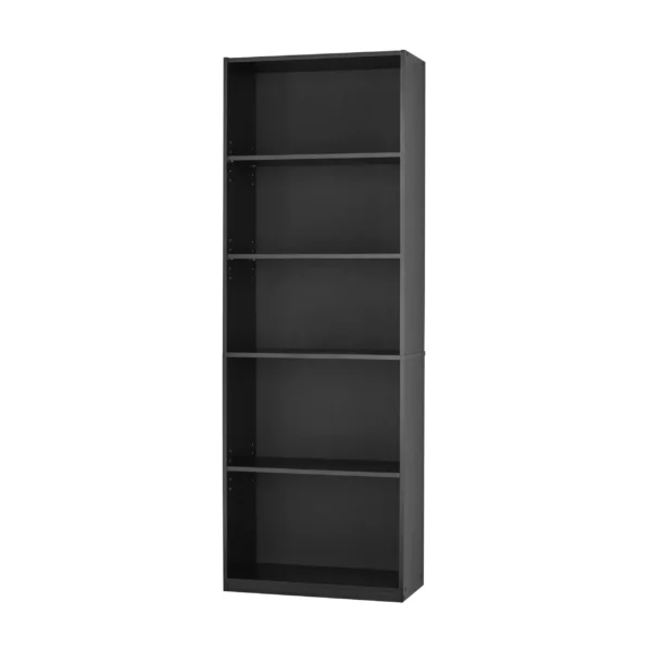 5-Shelf Bookcase with Adjustable Shelves, True Black Oak - Image 4