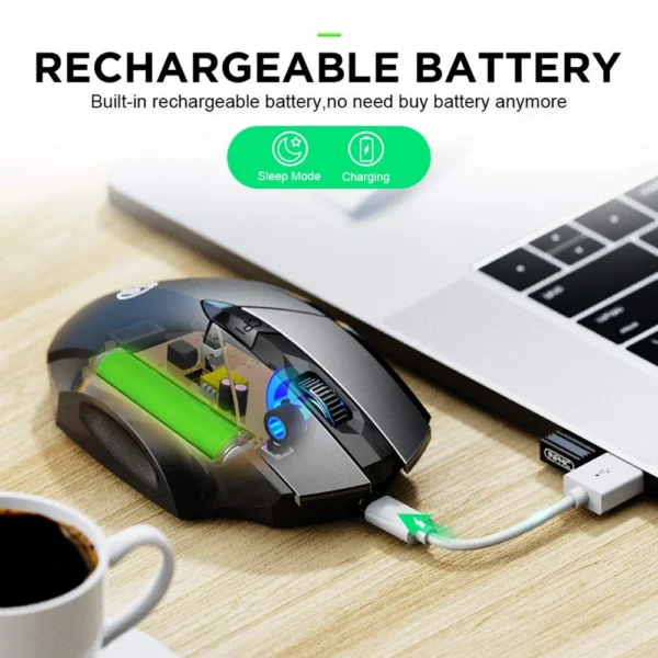 Bluetooth Rechargeable Wireless or 2.4G PM6 Wireless Mouse Office Mute Support PC Laptop Tablet Gamer Mouse For Computer - Image 2