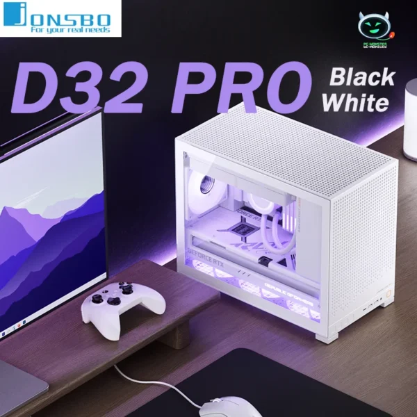 JONSBO D32 PRO Black MATX Desktop Small PC Case Transparent Adjustable Motherboard ATX Power 240 Water-Cooling корпус пк ケース - Image 2