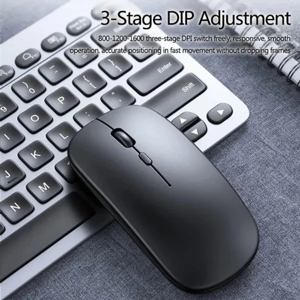 New Bluetooth Wireless Mouse USB Optical Rechargeable Mouse for Computer Laptop PC Macbook Gaming Mouse Gamer 2.4GHz 1600DPI - Image 2