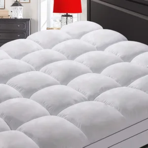 Extra Thick Mattress Topper, Mattress Pad Cover for Back Pain, Cooling Mattress Protector, Overfilled Down Alternative Filling