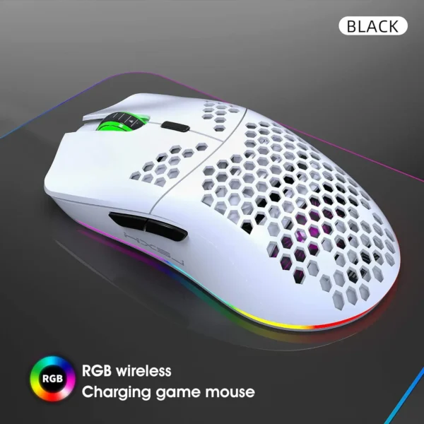 MAMBASNAKE x HXSJ T66 Wireless Gaming Mouse, 2.4Ghz Rechargeable Mouse with 6 Programmable Buttons