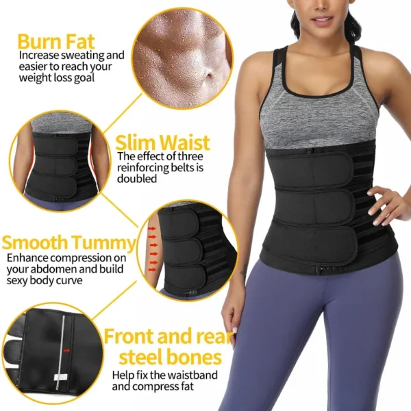 Neoprene Sweat Body Shaper Waist Trainer Belts Shapewear Girdle Tummy Control Slimming Fat Burning Postpartum Sheath Belt - Image 3