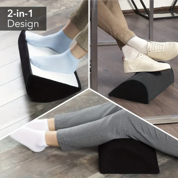 1pc Foot Rest Under Desk Footrest at Work-Ergonomic Design Foot Stool for Fatigue with Memory Foam,Non Slip Bead,Washable Cover - Image 2