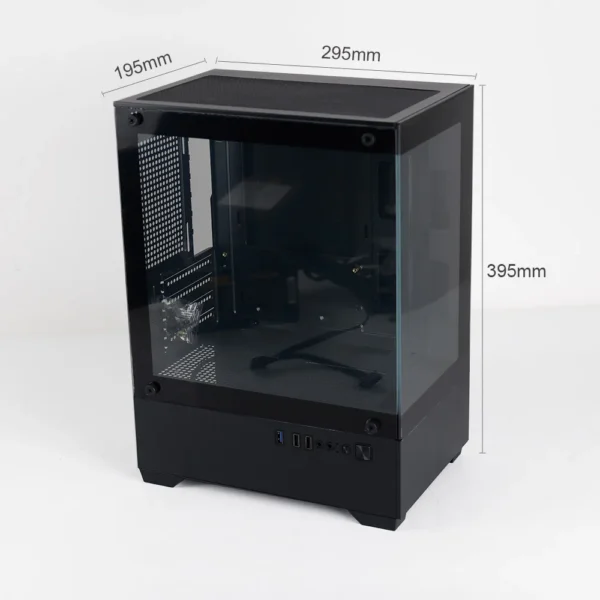 MANMU Computer Case Aluminum Micro-ATX pc Case Tempered Glass Cabinet Computer Slim pc Gaming Case - Image 6