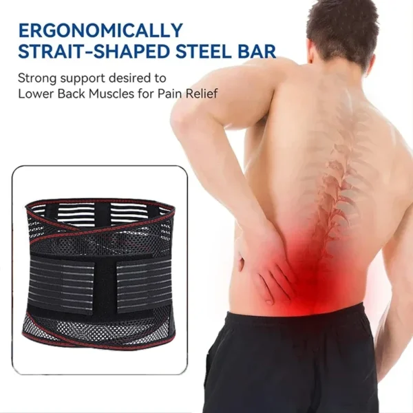 Back Braces for Lower Back Pain Relief with 5 Stays Breathable Back Support Belt for Men/Women Anti-skid Lumbar Support Belt - Image 4