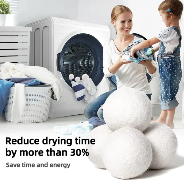 6Pcs Reusable Wool Dryer Balls Softener Laundry Home Washing 4/5/6cm Fleece Dry Kit Ball Useful Washing Machine Accessories - Image 2