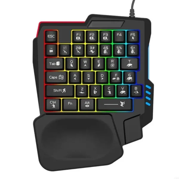 J78A Single Hand Use Mechanical Feel Game Keyboard Enhances Mobile Game Experience and Quick Responses Slip Proof