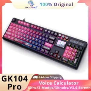 SKYLOONG GK104 Pro Mechanical E-sport Gamer Keyboard Full-Size Wireless Keyboard RGB Backlit Hot-Swappable Game Keyboard for PC