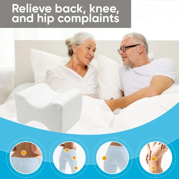 Knee Pillow for Side Sleepers - 100% Memory Foam Wedge Contour- Spacer Cushion for Spine Alignment, Back Pain, Pregnancy Support - Image 6