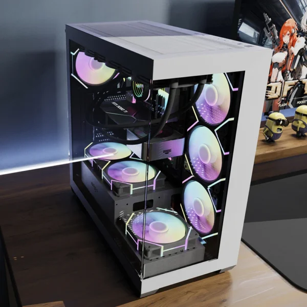 Aigo AS900 PC Case ATX M-ATX ITX Motherboard Gamer Cabinet Double-Sided Tempered Glass Desktop 270° Sea View Room Computer Case - Image 6