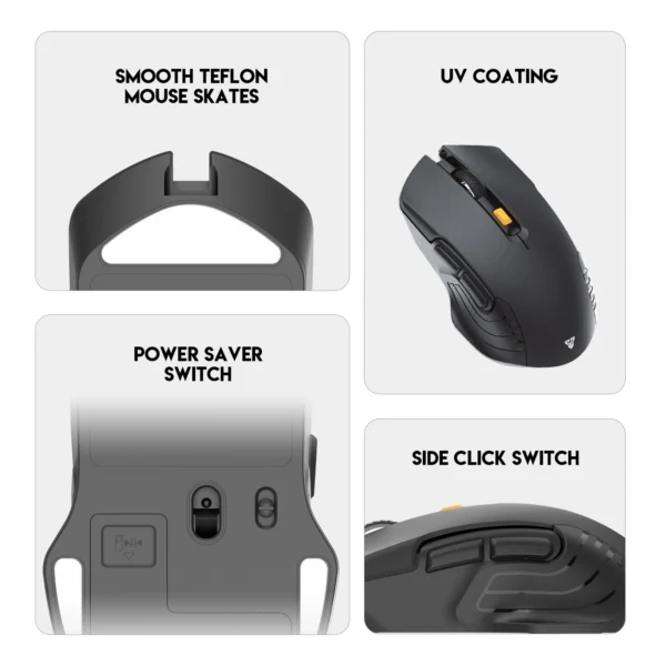 FANTECH RAIGOR III WG12 WG12R Wireless Optical Mouse 2000DPI and 3 Million Clicks Rechargeable Mice Office Mouse for PC Laptop - Image 3