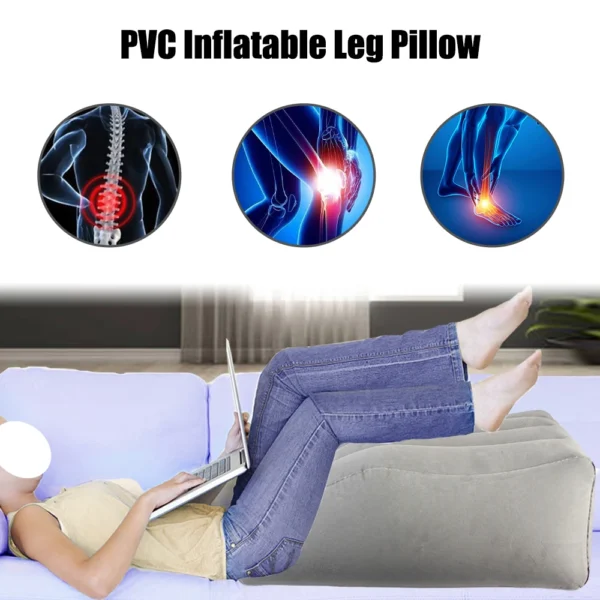 Portable For Travel Camping Sleeping Wedge Pillow Knee Cushion Foot Pillow Elevation Leg Pillows PVC Inflatable Leg Pillow - Image 3