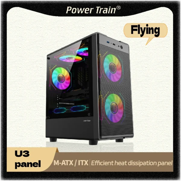 Power Train Flying Side transparent glass MATXU3 interface computer case
