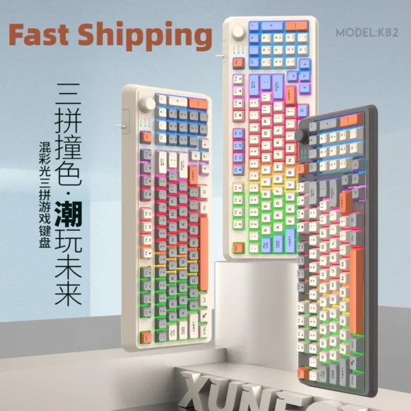 K82 Keyboard & Mouse Combos Colorful 94-Keys LED Backlight USB Wired Mechanical Gaming Keyboard for Notebook Desktop Laptop - Image 4