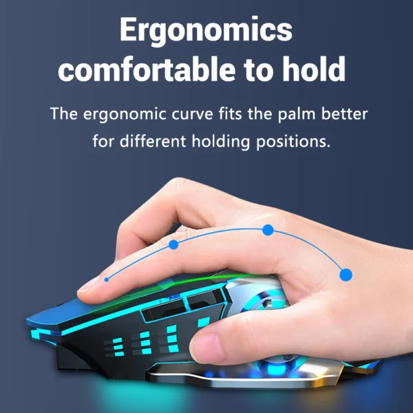 Rechargeable Wireless Mouse Gaming Computer Silent Bluetooth Mouse 2.4G USB Mechanical Backlight PC Gamer Mouse For Computer - Image 3
