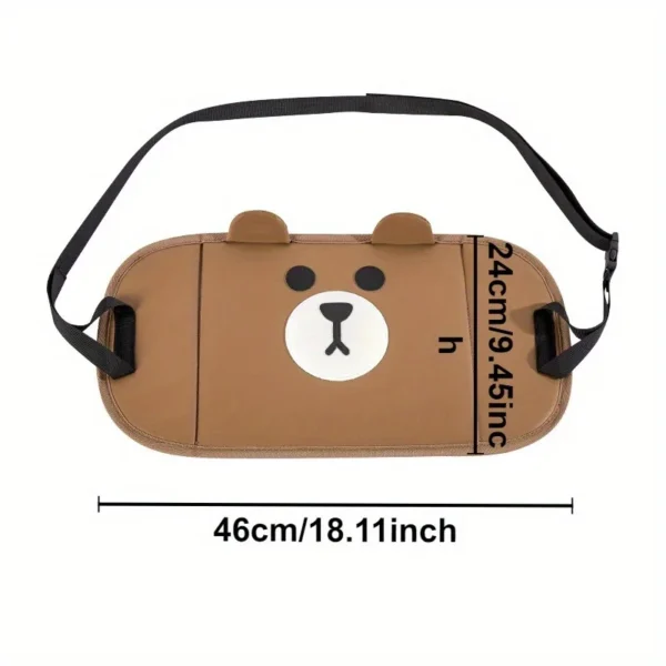 Cute Bear Design Portable Car Back Seat Foot Rest, Adjustable Straps Vehicle Footstool for Business and Travel Comfort - Image 5