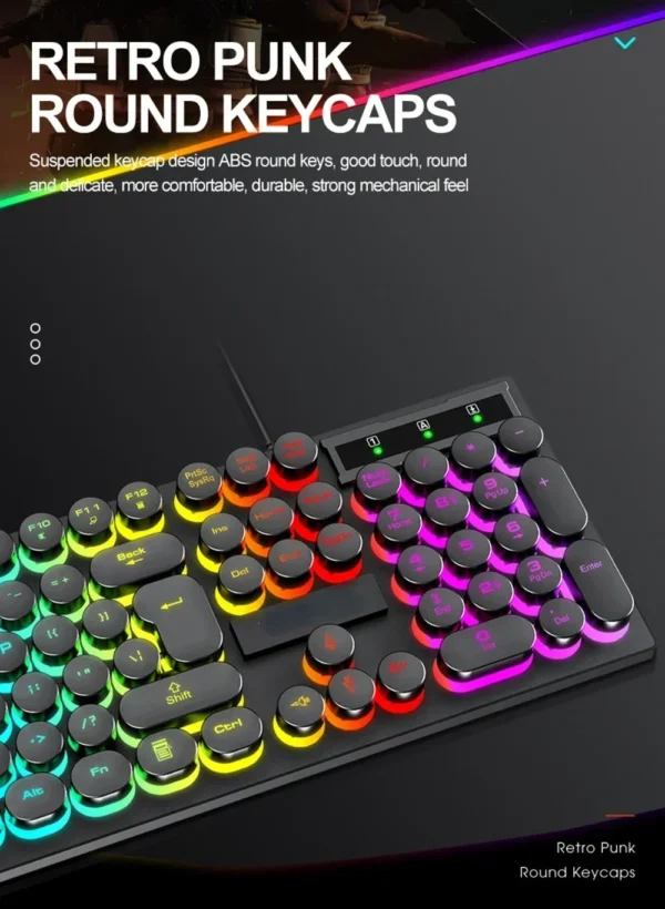 RGB Gaming Mechanical Keyboard USB Wired 104 Keys Keyboard Backlit Black Red Blue Light for Computer Laptop Pro Gamer Keyboard - Image 3