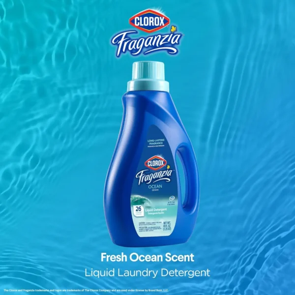Fraganzia Liquid Laundry Detergent in Ocean Scent, 40oz | HE Compatible for All Front and Top Load Washing Machines - Image 2