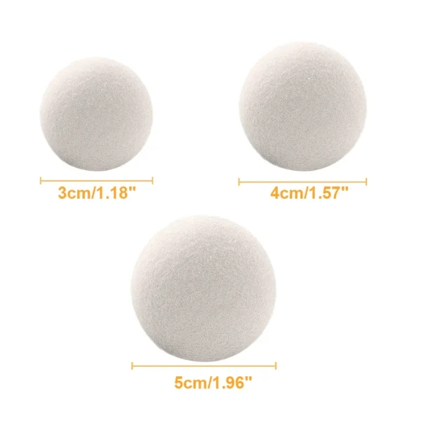 6Pcs Reusable Wool Dryer Balls Softener Laundry Home Washing 4/5/6cm Fleece Dry Kit Ball Useful Washing Machine Accessories - Image 6