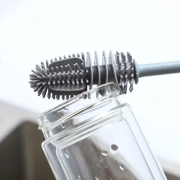 Silicone Milk Bottle Brush Cup Scrubber Glass Cleaner Kitchen Cleaning Tool Long Handle Drink Bottle Glass Cup Cleaning Brush - Image 5