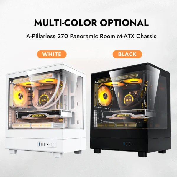 Darkflash DB330M PC Case M-ATX Desktop 270 ° Sea View Room Computer Case USB3.0 Double-Sided Transparent Glass Gamer Cabinet - Image 4