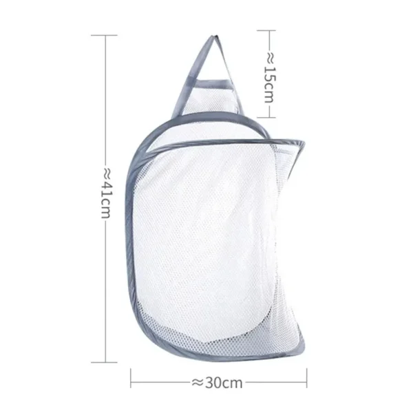 Wall Hanging Dirty Clothes Storage Basket Bathroom Foldable Clothes Baskets Dirty Clothes Net Pocket Laundry Organzier Mesh Bag - Image 6