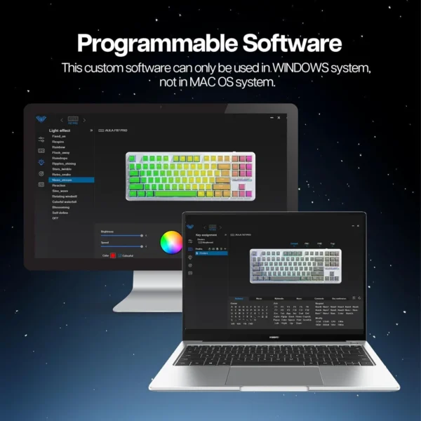 AULA F87 Pro Mechanical Keyboard 3 Mode 2.4G/USB/Bluetooth Tri Mode Wireless Gaming Keyboard 87 Key Hotswap RGB Gasket Keyboard - Image 3