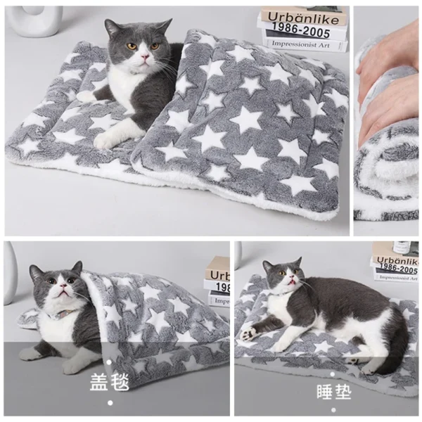 Flannel Pet Sleeping Mat Dog Bed Cat Litter Puppy Bed Dog Sofa Lovely Mattress Cushion for Small Large Dog Blanket Pet Supplies - Image 3
