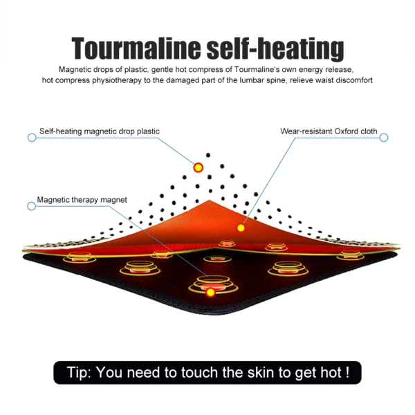Tourmaline Self-heating Magnetic Therapy Waist Belt Lumbar Support Back Waist Support Brace Double Banded Adjustable - Image 6