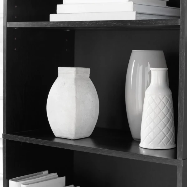 5-Shelf Bookcase with Adjustable Shelves, True Black Oak - Image 6