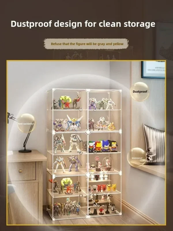 Transparent Display Cabinet Figures Lego Blocks Home Use Dust Proof Shelf for Kids Toys Model Display Nordic Storage Craft - Image 4