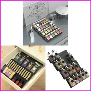 Spice Drawer 4 Tier Seasoning Bottle Storage Rack Acrylic Material for Home Bedroom Living Room Decoration