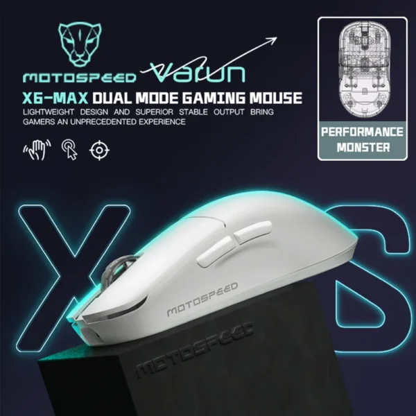 Darmoshark Gaming Mouse X6-MAX PAW3950 Wireless Dual-Mode 8k Motospeed Mouse 30000DPI Lightweight Macro Game Mice For PC Laptop - Image 6