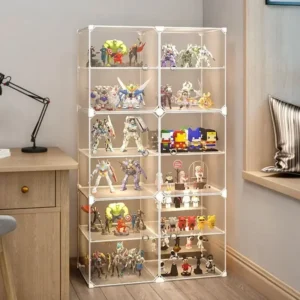 Transparent Display Cabinet Figures Lego Blocks Home Use Dust Proof Shelf for Kids Toys Model Display Nordic Storage Craft