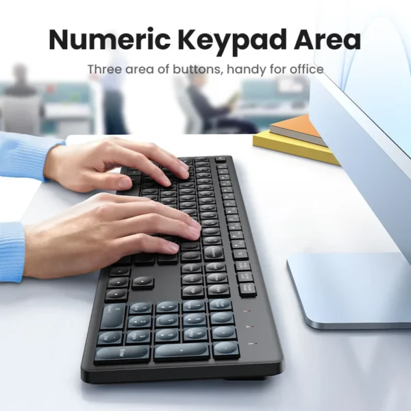 UGREEN Wireless Keyboard 2.4GHz 104 Keys Layout for Laptop Desktop Windows Mac OS PC Accessories English Russian Korean Keycaps - Image 5
