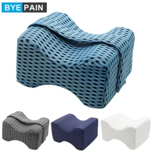 Knee Pillow for Side Sleepers - 100% Memory Foam Wedge Contour- Spacer Cushion for Spine Alignment, Back Pain, Pregnancy Support