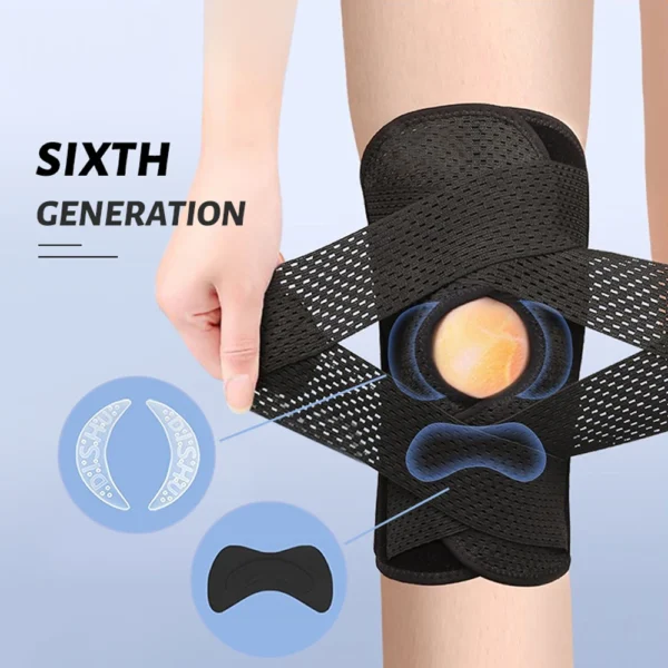 1PC Compression Knee Brace Support, Knee Wrap with Side Stabilizers for Knee Pain, Running, Meniscus Tear, ACL, Arthritis Relief - Image 2