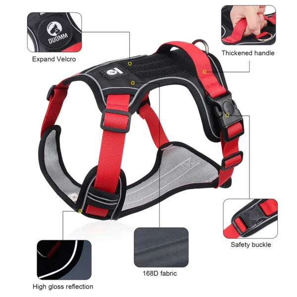 Dog Harness Reflective Midium Large Dogs Tactical Vest Big 1680D Waterproof Oxford Cloth Dog Harnesses Pet Accessoires Supplies - Image 2