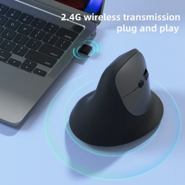 Vertical Mouse Ergonomic 2.4G Bluetooth 5.2 Mice Wireless Optical Mice Adjustable 1600DPI 6 Buttons for Laptop Computer Desktop - Image 3