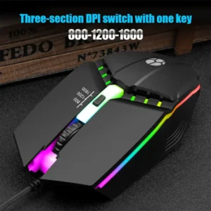 X3 USB Wired Coumpter Gaming Mouse Colorful Glowing Ergonomic Gaming Mouse 4 Buttons 800-1600DPI LED Gamer Mice for PC Laptop