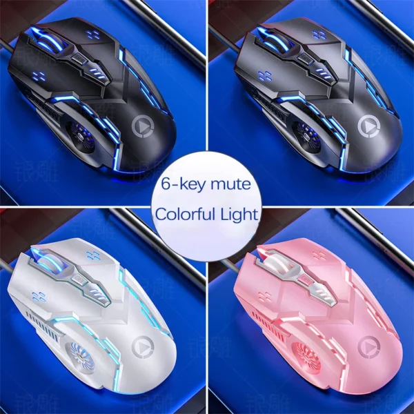 UTHAI G5 Six key 3200PDI wired illuminated gaming mouse, e-sports mechanical mute computer accessories - Image 4